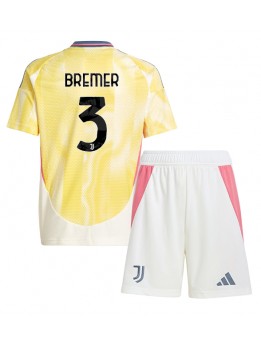 Juventus Gleison Bremer #3 Replika Borta Kläder Barn 2024-25 Kortärmad (+ byxor)